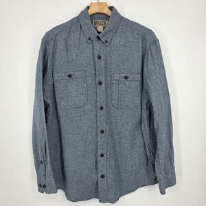 Duluth Trading Co Men's Long Sleeve Button-Up Shirt Blue L.